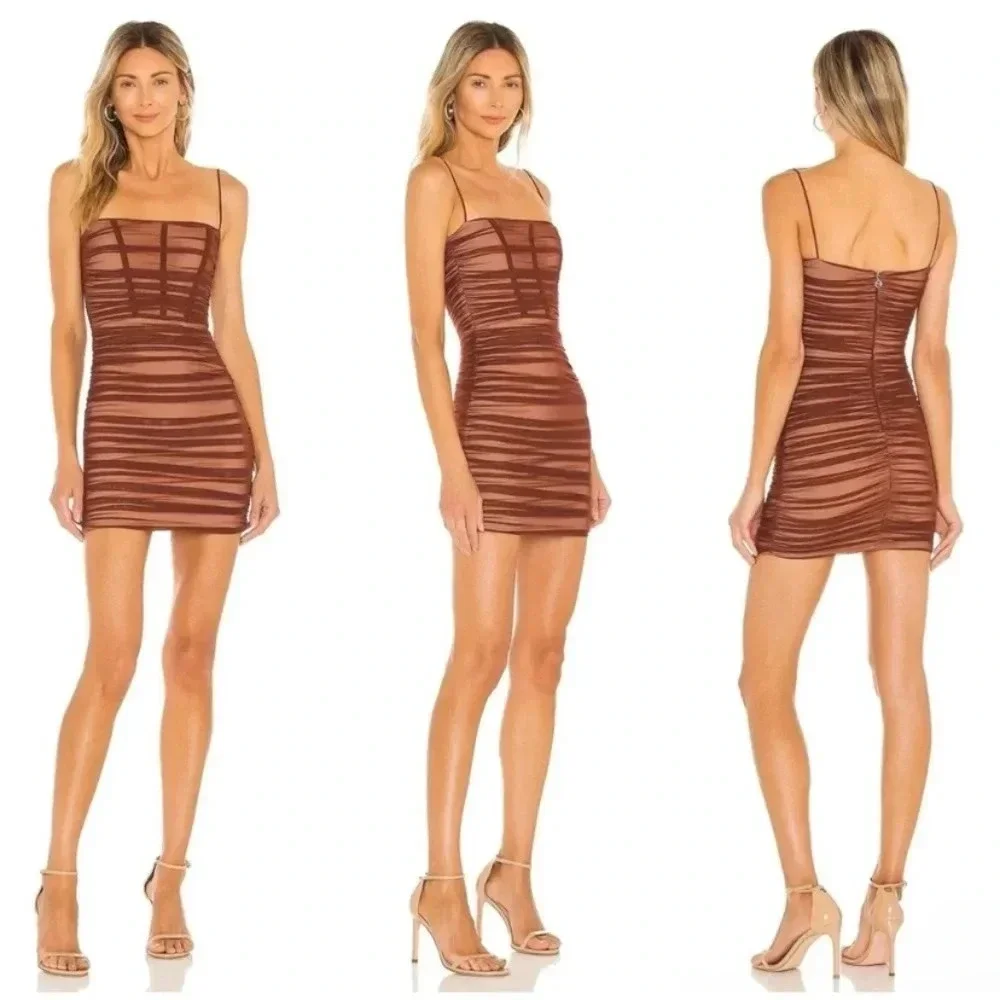 Nookie Mecca Mini Dress in Chocolate Size Small
